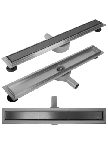 Rigole si canale de scurgere dus - Rigola dus liniara Rea Neox Pro Titan 90 cm otel inoxidabil AISI 304 titanium
