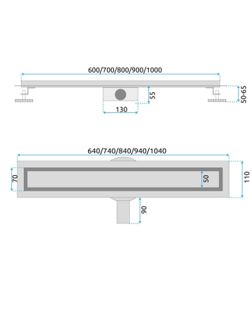 Rigola dus liniara Rea Neox Pro Titan 90 cm otel inoxidabil AISI 304 titanium [11]