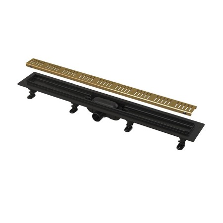 Rigole si canale de scurgere dus - Rigola pentru dus, Alcadrain, Simple, cu gratar, 75 cm, auriu APZ10BLACK-750BRASS