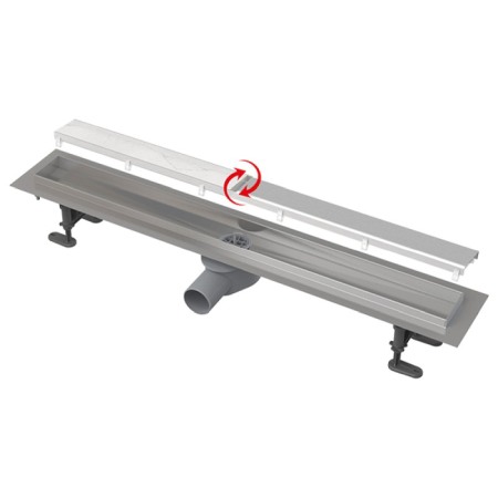 Rigole si canale de scurgere dus - Rigola pentru dus cu capac faiantabil, Alcadrain, APZ13-DOUBLE9 FIT AND GO, 85 cm