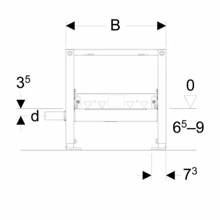 Rigola pentru dus cu scurgere in perete Geberit Duofix 500 mm pentru pardoseli 65-90 mm [1]