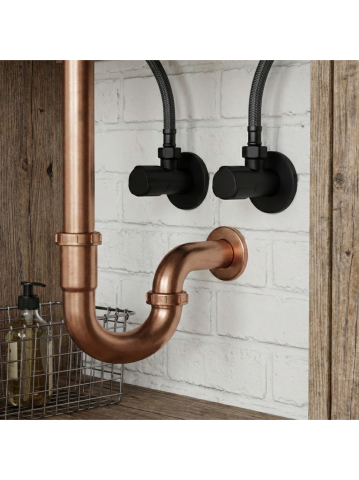 Robinet colțar 02  1/2" x 3/8" negru [3]