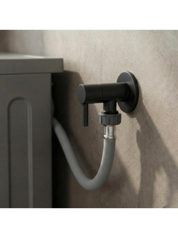 Robinet colțar 1/2" x 3/4" negru [5]