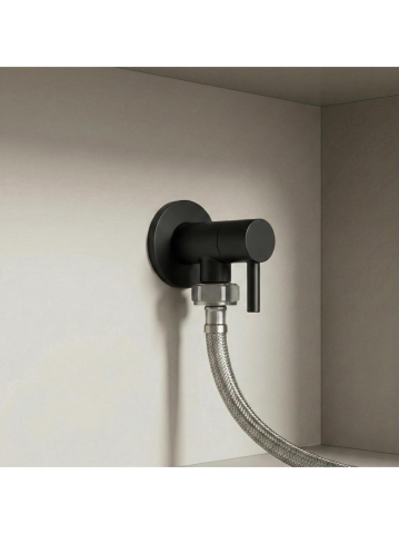 Robinet colțar 1/2" x 3/4" negru [4]