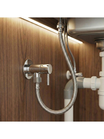 Robinet colțar 1/2" x 3/8" crom [4]