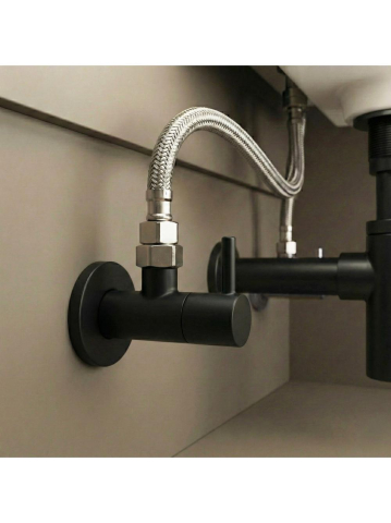 Robinet colțar 1/2" x 3/8" negru [1]
