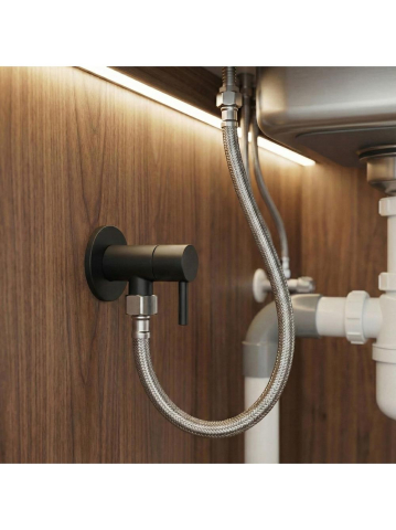 Robinet colțar 1/2" x 3/8" negru [4]