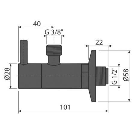 Robinet coltar, AlcaPlast, cu filtru 1/2, negru mat [1]