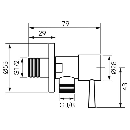 Robinet coltar, Ferro, Rotondo, 1/2x1/2, crom [1]