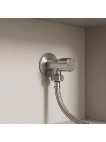 Robinet coltar Rea 1/2 x 3/4 nickel periat inox PVD cap ceramic [4]