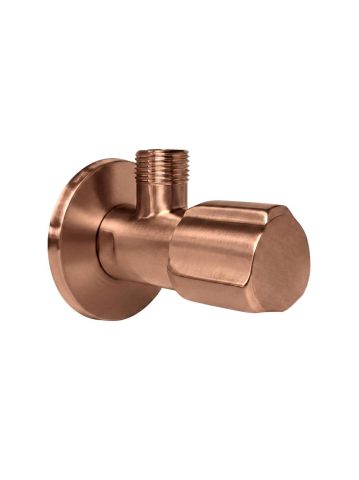 Accesorii baie - Robinet coltar Rea 02 1/2 x 3/8 inch cupru periat PVD inox cap ceramic