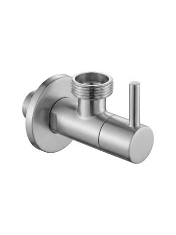 Accesorii baie - Robinet coltar Rea 1/2 x 3/4 inch nickel periat inox PVD cap ceramic