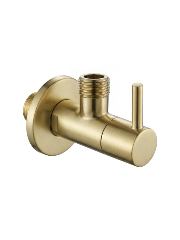 Accesorii baie - Robinet coltar 1/2 x 3/8 auriu periat inox Rea PVD cap ceramic