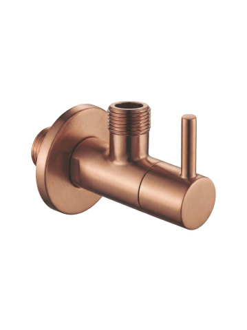 Accesorii baie - Robinet coltar 1/2 x 3/8 inch cupru periat Rea inox PVD cap ceramic