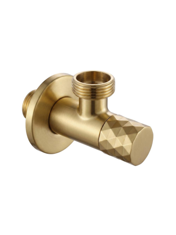 Accesorii baie - Robinet coltar Rea Diamond 03 1/2 x 3/4 auriu periat PVD inox cap ceramic