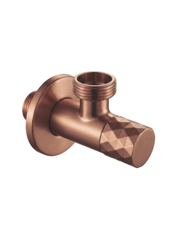 Accesorii baie - Robinet coltar Rea Diamond 03 1/2 x 3/4 cupru periat PVD inox cap ceramic