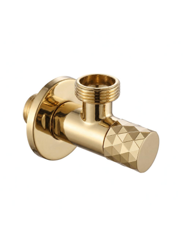Accesorii baie - Robinet coltar Rea Diamond 03 1/2 x 3/4 auriu inox PVD cap ceramic