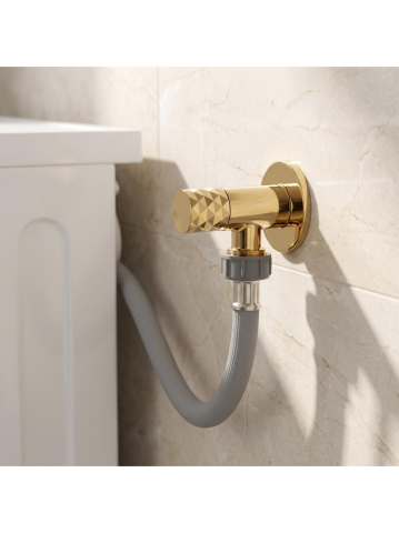 Robinet coltar Rea Diamond 03 1/2 x 3/4 auriu inox PVD cap ceramic [5]