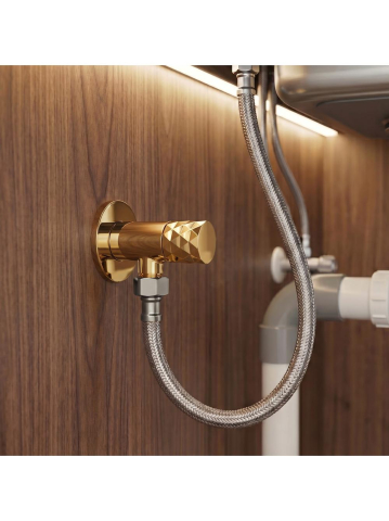 Robinet coltar Rea Diamond 03 1/2 x 3/8 auriu inox cap ceramic PVD [4]
