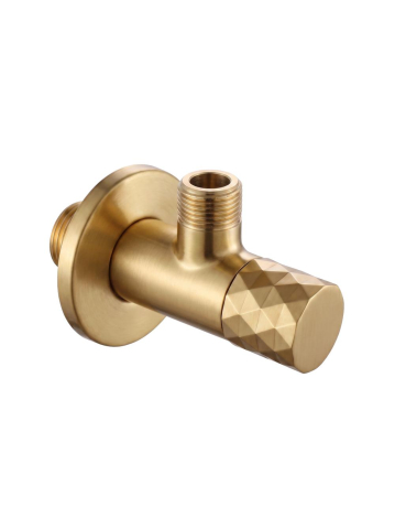 Accesorii baie - Robinet coltar Rea Diamond 03 1/2 x 3/8 auriu periat inox PVD cap ceramic