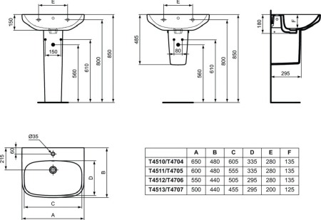 Semipicior pentru lavoar Ideal Standard i.life A, alb [2]
