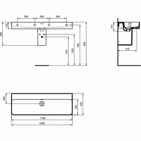 Semipiedestal pentru lavoar Ideal Standard Strada II alb [1]