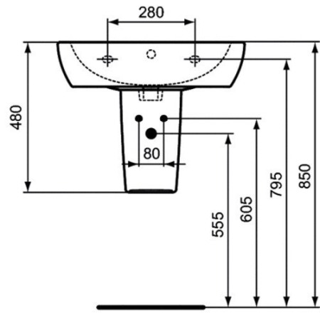 Semipiedestal pentru lavoar Ideal Standard Tempo alb [1]
