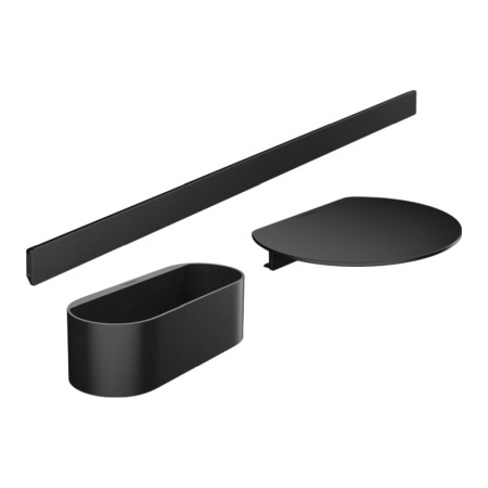 Accesorii lavoar - Set accesorii de baie pentru cada, Hansgrohe, WallStoris, negru mat