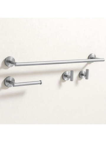 Accesorii baie - Set accesorii pentru baie  Ari 4 piese crom periat