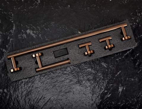 Set accesorii pentru baie  Ari 4 piese cupru periat  [7]