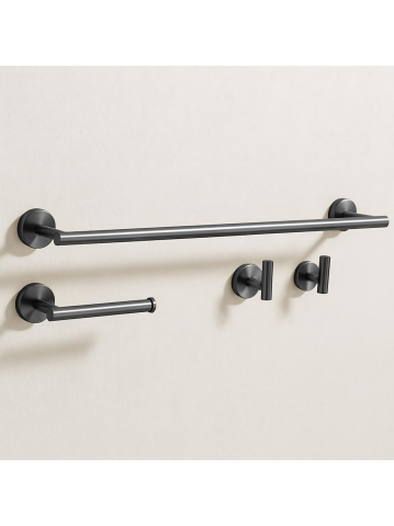 Accesorii baie - Set accesorii pentru baie  Ari 4 piese titan