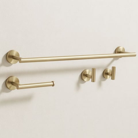 Accesorii lavoar - Set accesorii pentru baie  Ari auriu periat 4 piese