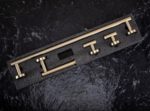 Set accesorii pentru baie  Ari auriu periat 4 piese [7]