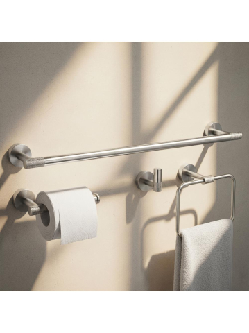Accesorii baie - Set accesorii pentru baie GRID 4 piese crom periat