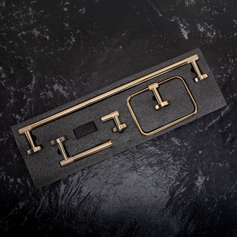 Set accesorii pentru baie GRID auriu 4 piese [5]
