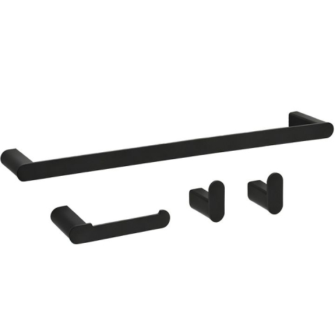 Set accesorii pentru baie Mati 4 piese negru [1]