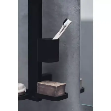 Set accesorii pentru lavoar Ideal Standard Alu+ negru mat din aluminiu 70 cm cu oglinda mobila [5]