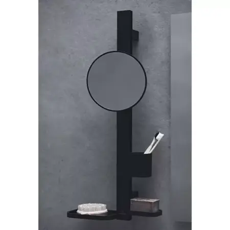Set accesorii pentru lavoar Ideal Standard Alu+ negru mat din aluminiu 70 cm cu oglinda mobila [4]