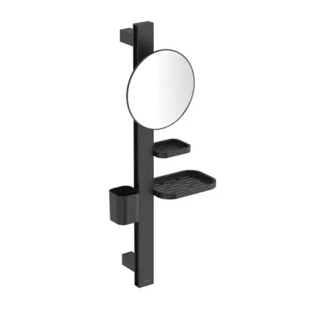 Set accesorii pentru lavoar Ideal Standard Alu+ negru mat din aluminiu 70 cm cu oglinda mobila [1]