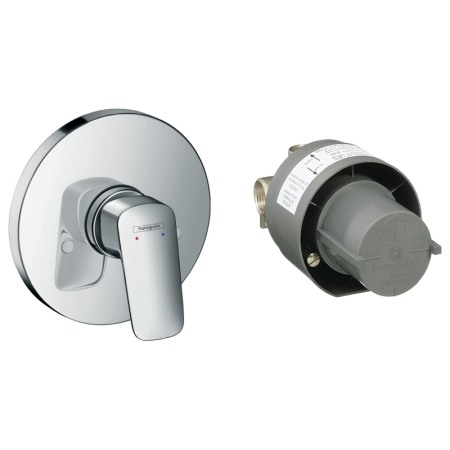Baterii baie - Set baterie dus si corp incastrat, Hansgrohe, Logis, Crom