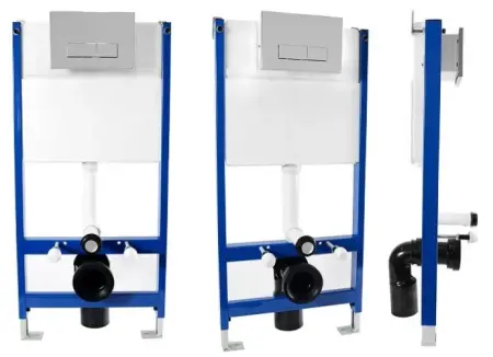 Set Cadru incastrat pentru vase WC cu buton H Crom, Rea [2]