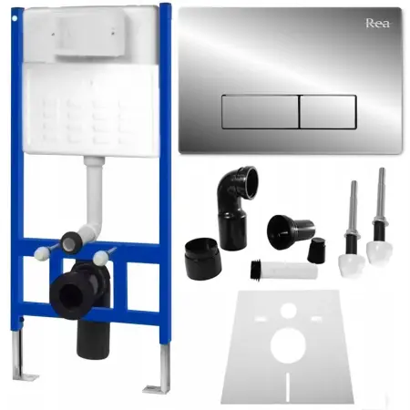 Rezervore incastrate - Set Cadru incastrat pentru vase WC cu buton H Crom, Rea