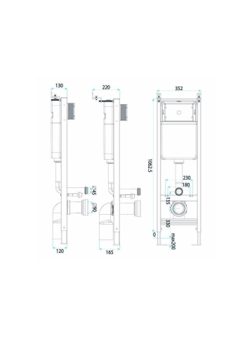 Set Cadru Ingropat Rea Slim 024N WC Buton HD Crom [10]