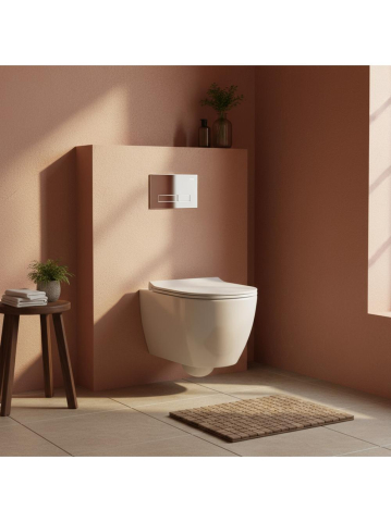 Set Cadru Ingropat Rea Slim 024N WC Buton HD Crom [1]