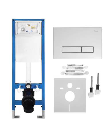 Set Cadru Ingropat Rea Slim 024N WC Buton HD Crom [9]