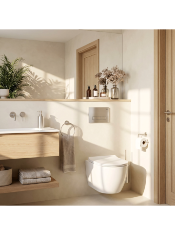 Set Cadru Ingropat Slim Rea 024N pentru WC cu Buton HD Satin [3]