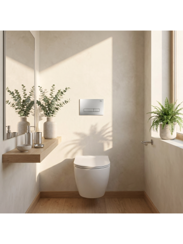 Set Cadru Ingropat Slim Rea 024N pentru WC cu Buton HD Satin [7]