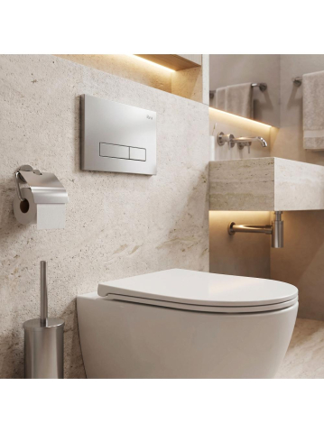 Set Cadru Ingropat Slim Rea 024N pentru WC cu Buton HD Satin [10]
