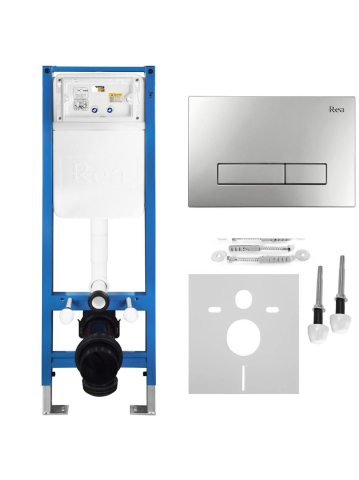 Set Cadru Ingropat Slim Rea 024N pentru WC cu Buton HD Satin [11]
