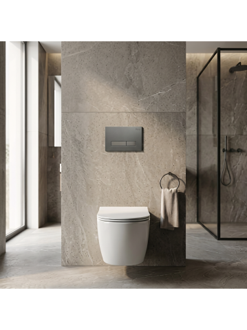 Set Cadru Ingropat Rea Slim 024N pentru WC cu Buton HD Titan Mat [5]